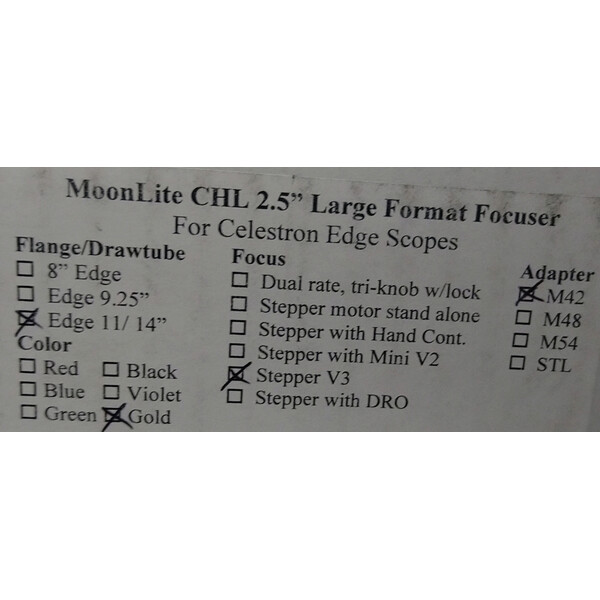 MoonLite CHL 2,5" Crayford-fokuserare för C11/14 Edge HD