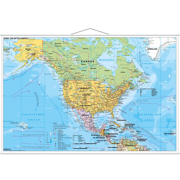 Stiefel Kontinentkarta Nord- und Mittelamerika politisch (137x89)