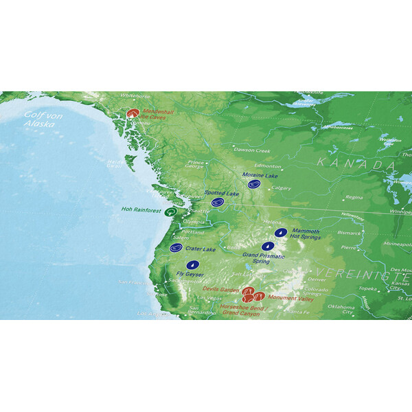 Marmota Maps Världskarta 99 Naturwunder (200x140)