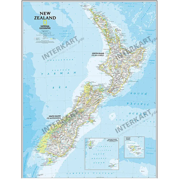 National Geographic Karta Nya Zeeland (60 x 77 cm)