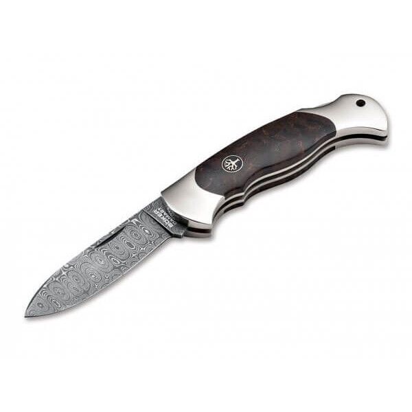 Böker Knivar Scout Spearpoint Burl Björk Damaskus