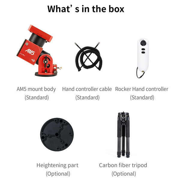ZWO AM5 harmonisk ekvatorialmontering + stativ i kolfiber