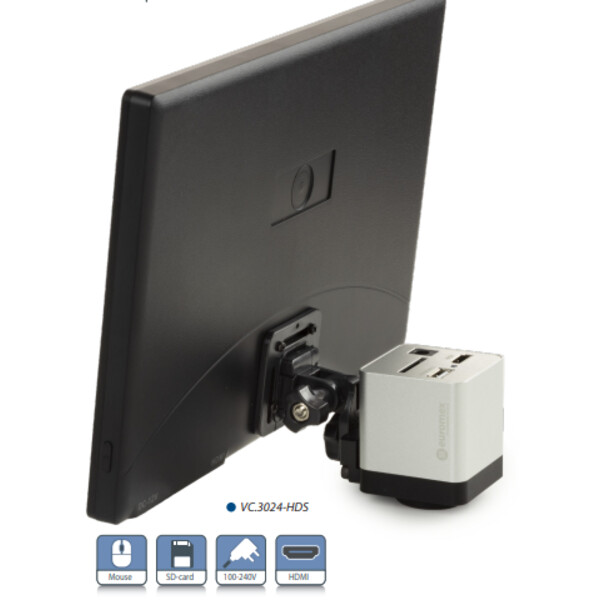 Euromex HD-Mini kamera med skärm, VC.3024-HDS, färg, CMOS, 1/2.8, 2MP, HDMI