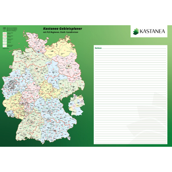 Kastanea Skrivunderlägg Deutschland mit Gebietsplaner