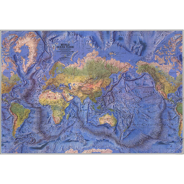 National Geographic Världskarta physisch (116 x 77 cm)