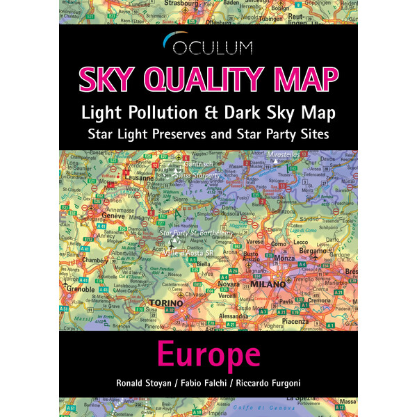 Oculum Verlag Kontinentkarta Sky Quality Map Europe