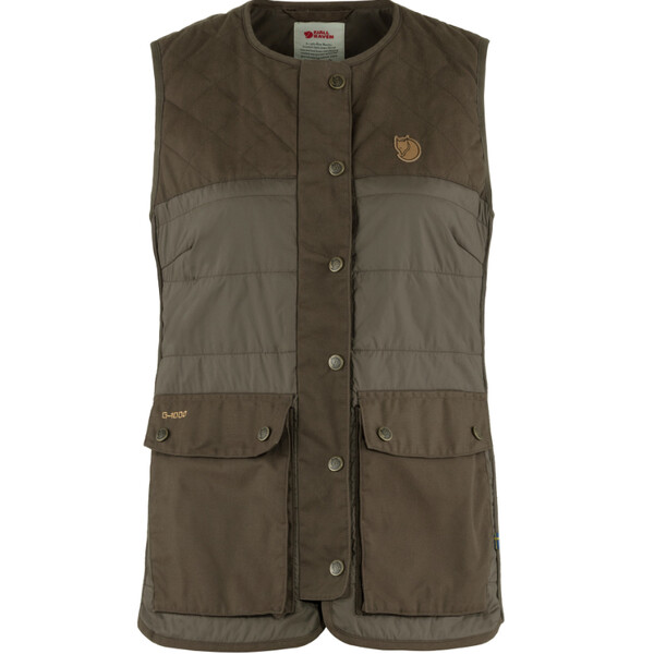 Fjällräven Forest Wool vadderad väst W, 633 Dark Olive, S