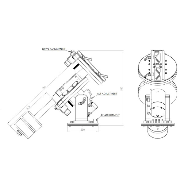 JTW Montering Trident Base Direct Friction Drive P75