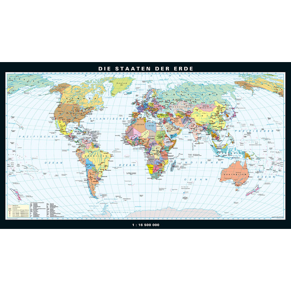 PONS Världskarta Jordens stater (224 x 128 cm)