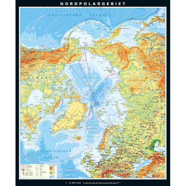PONS Regionkarta Nordpolargebiet physisch (210 x 230 cm)