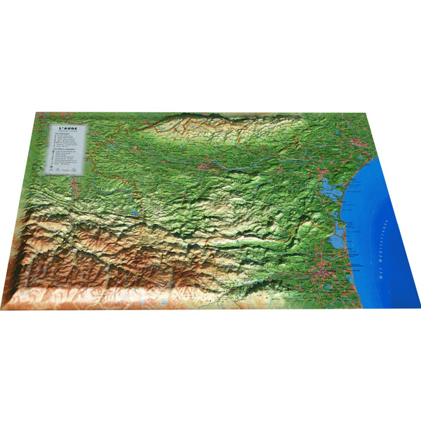 3Dmap Regionkarta L'Aude (61 x 41 cm)