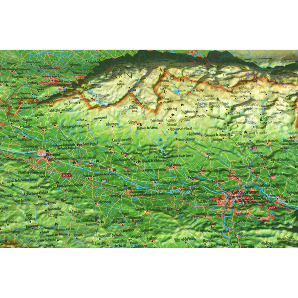 3Dmap Regionkarta L'Aude (61 x 41 cm)