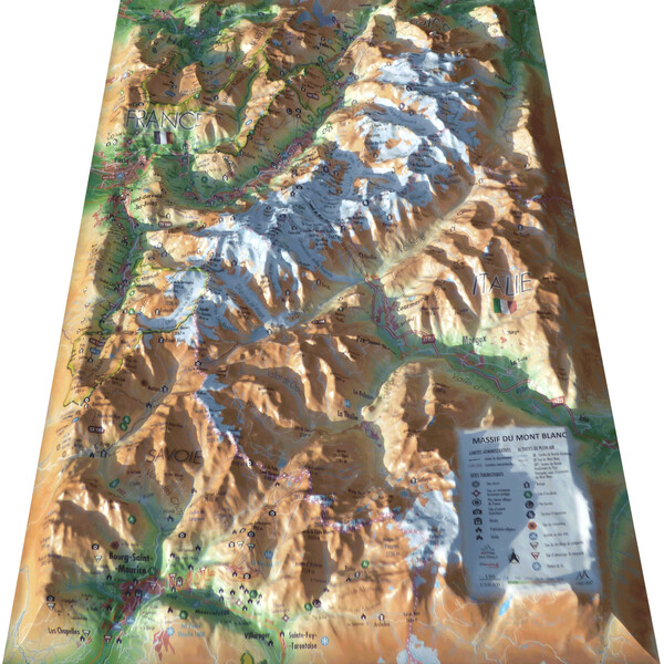 3Dmap Regionkarta Massif du Mont Blanc (61 x 41 cm)