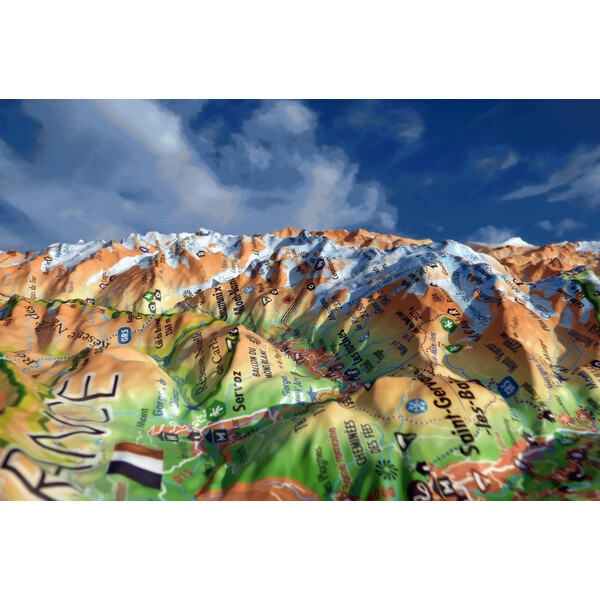 3Dmap Regionkarta Massif du Mont Blanc (41 cm x 61 cm)