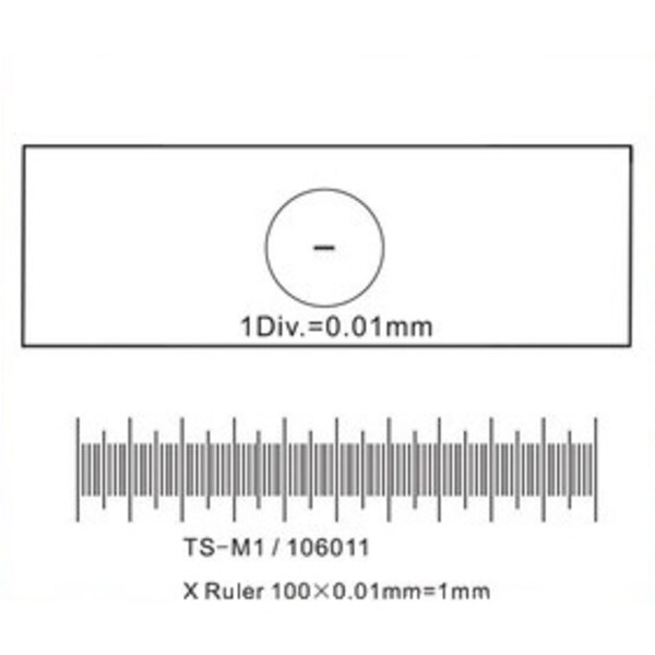 ToupTek Objektmikrometer, linjer (X) 1mm/100 div.x0,01mm