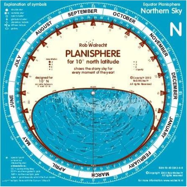 TS Optics Dubbel stjärnkarta Planisfären