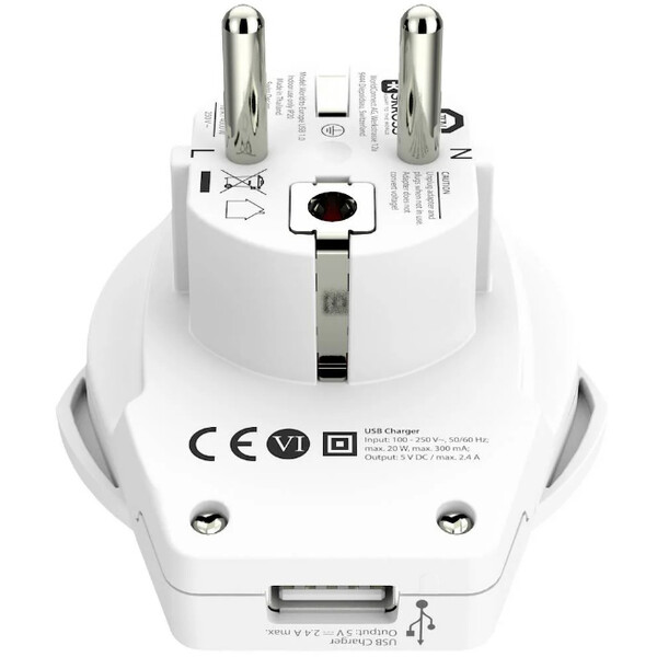 Skross Strömförsörjningsenhet Reseadapter World to Europe USB 1.0
