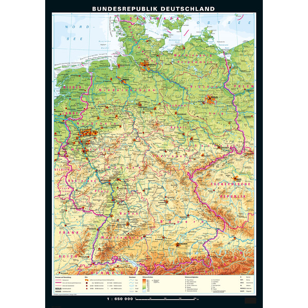 PONS Karta Tyskland fysiskt och politiskt (113 x 157 cm)