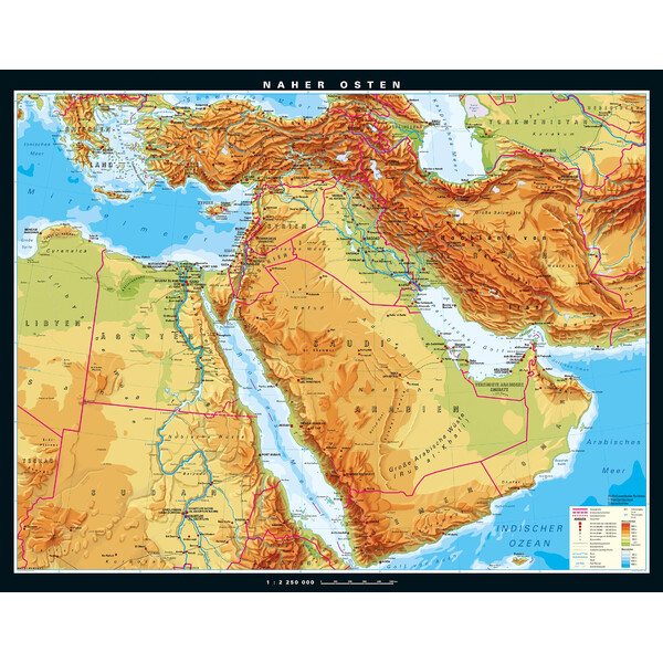 PONS Regionkarta Mellanöstern fysiskt (203 x 158 cm)