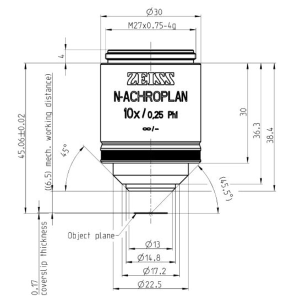 ZEISS Objektiv N-Achroplan 10x/0,25 Ph1 M27