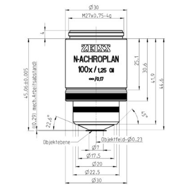 ZEISS Objektiv N-Achroplan 100x/1,25 Olja M27