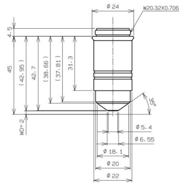 Evident Olympus objektiv LUMPLFLN60XW/1,0, b.d.2 mm