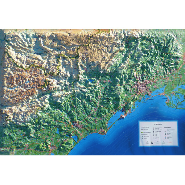 3Dmap Regionkarta L'Hérault