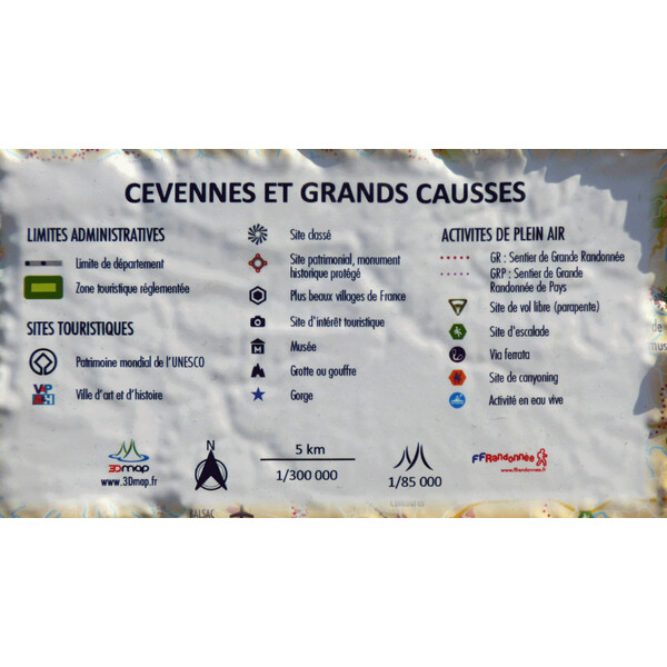 3Dmap Regionkarta Cévennes och Grands Causses