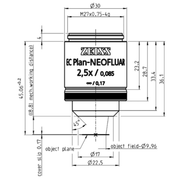 ZEISS Objektiv EC Plan-Neofluar, 2,5x/0,085 wd=8,8mm