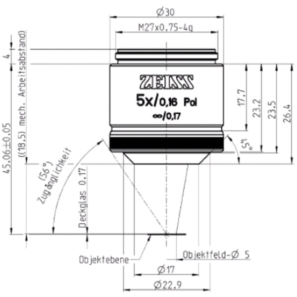 ZEISS Objektiv EC Plan-Neofluar, POL, 5x/0.16 wd=18.5mm