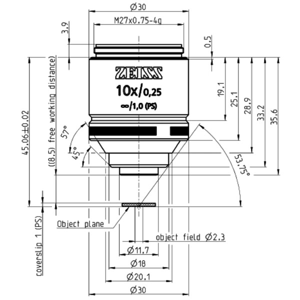 ZEISS Objektiv LD A-Plan 10x/0,25 wd=8,5mm