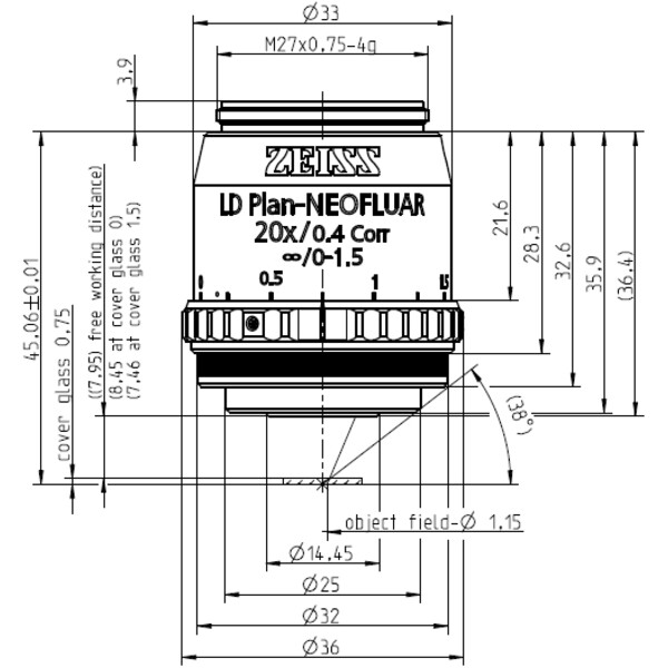 ZEISS Objektivt LD Plan-Neofluar 20x/0,4 Korr wd=8,4mm