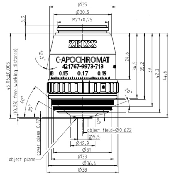 ZEISS Objektiv Objective C-Apochromat 40x/1,2 W Korr FCS wd=0,28mm