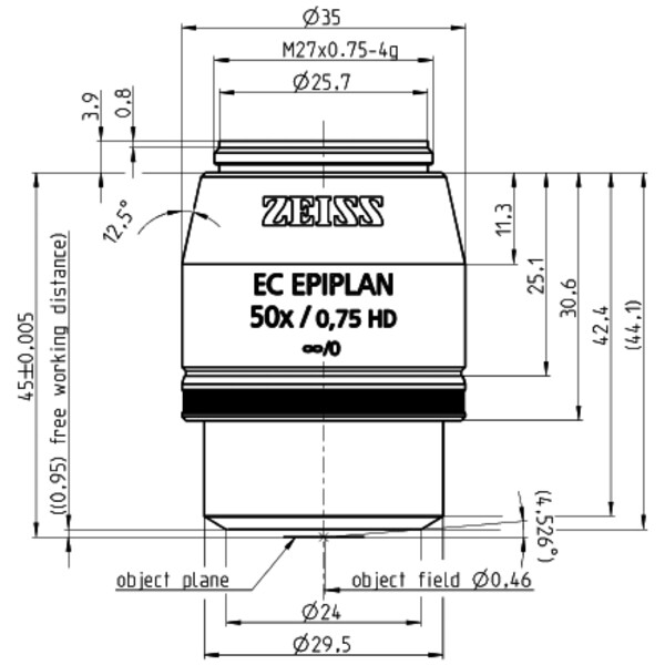 ZEISS Objektiv EC Epiplan 50x/0,75 HD wd=1,0mm