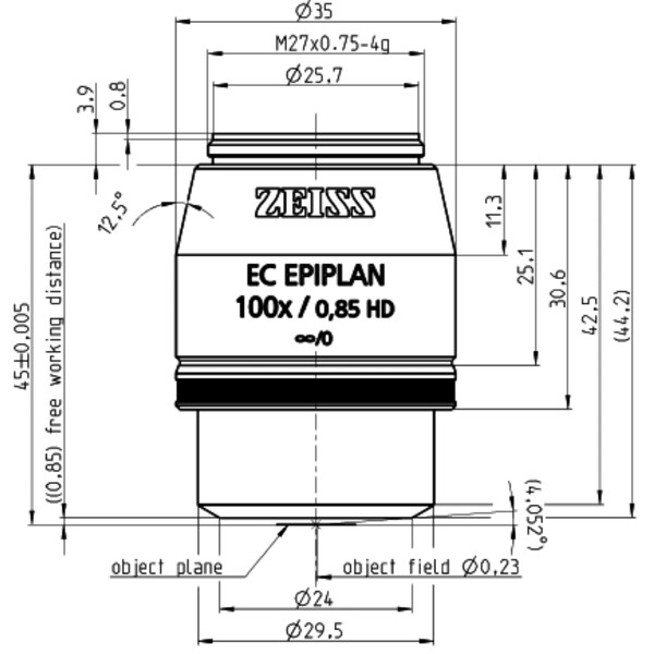 ZEISS Objektiv EC Epiplan 100x/0,85 HD bd=0,87mm