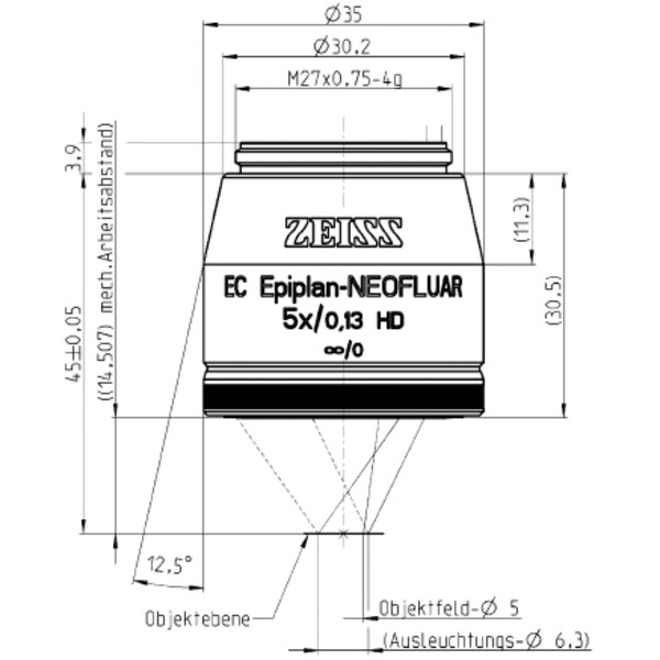 ZEISS Objektiv EC Epiplan-Neofluar 5x/0.13 HD wd=14.5mm