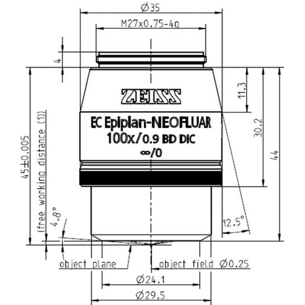 ZEISS Objektiv EC Epiplan-Neofluar 100x/0,9 HD DIC wd=1,0mm