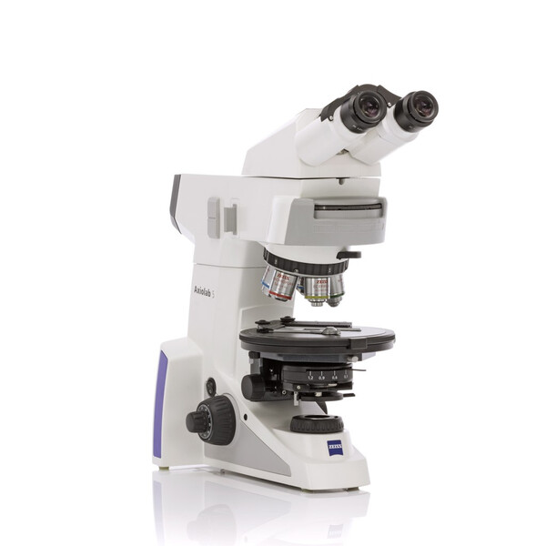 ZEISS Mikroskop Axiolab 5 stativ, bino, oändlighet, plan, 5x, 10x, 20x, 50x, 10x/22, Dl, LED, 10W, 5xH polkodad, inkl. polaritets- & graticulemikrometer
