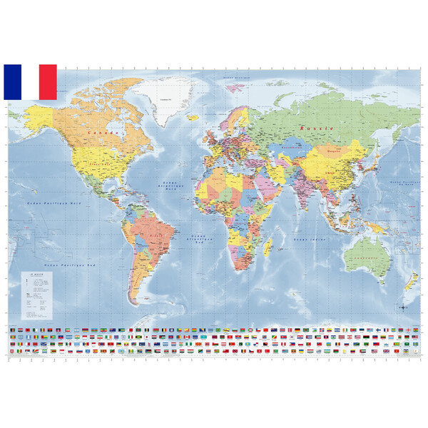 GeoMetro Världskarta Politisk (140 x 100 cm)
