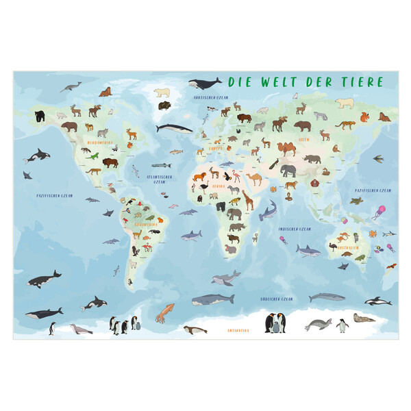 GeoMetro Barnkarta Djurens värld (84 x 60 cm)