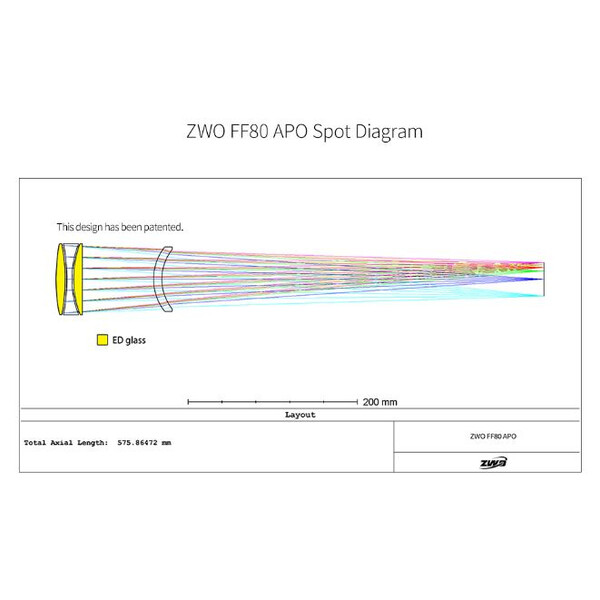 ZWO Apokromatisk refraktor FF80 AP 80/600 Quadruplet OTA