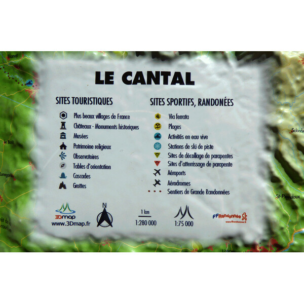 3Dmap Regionkarta du Cantal
