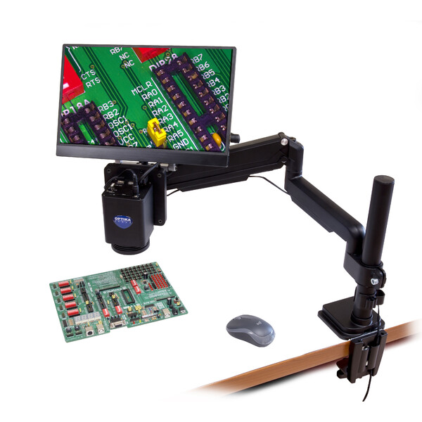 Optika Mikroskop IS-4K3, zoom opt. 1x-18x, autofokus, 8 MP, 4K Ultra HD, pantografstativ, 15,6
