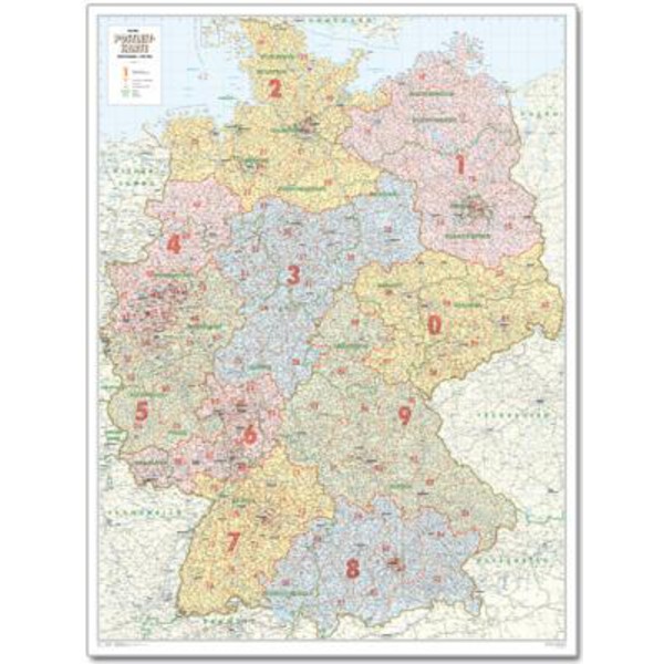 Bacher Verlag Postnummerkarta Tyskland stor