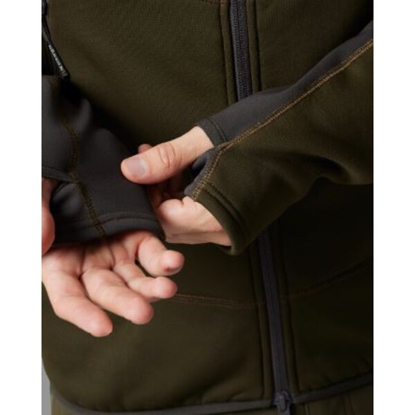 Härkila Deer Stalker Fleece Hoodie, Willow green/Shadow brown storlek XL