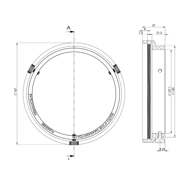 PrimaLuceLab Adapter ESATTO 4" för Takahashi TOA130