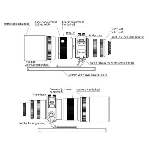 Askar Apokromatisk refraktor AP 72/400 FRA400C Astrograph