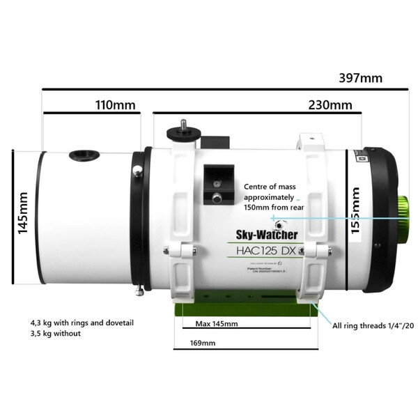 Skywatcher Teleskop Astrograph HC 125/250 HAC125DX