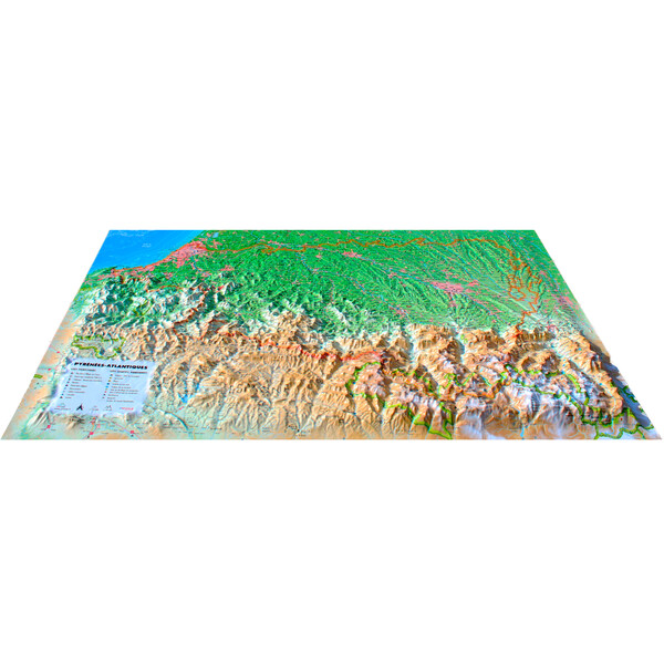 3Dmap Regionkarta Pyrénées-Atlantiques (61cm x 41cm)