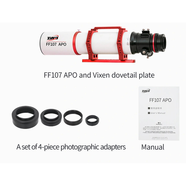 ZWO Apokromatisk refraktor AP 107/749 FF107